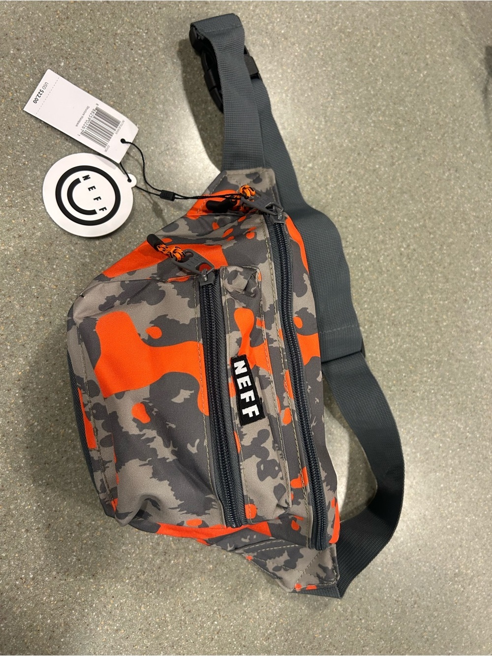 Neff Gray & Orange Camo Belt Bag - Picture 2 of 7